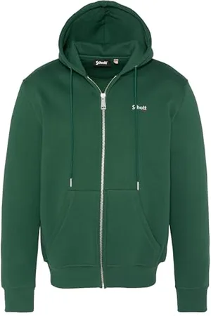 Schott NYC Bluza z kapturem na zamek błyskawiczny z haftem Schott, SWCASUAL3, , M