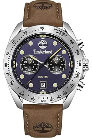 Timberland Męski analogowy zegarek kwarcowy ze skórzanym paskiem TDWGF2230503, , Nowoczesny