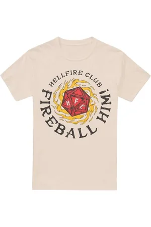 Stranger Things Hellfire Club Fireball Him koszulka unisex, kremowa, XXL, , XXL