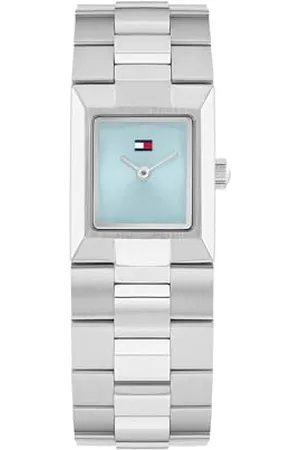 Tommy Hilfiger Dwuręczny zegarek kwarcowy dla kobiet ze srebrną bransoletką ze stali nierdzewnej - 1782797, Jasnoniebieski, Jeden rozmiar