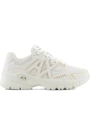 Armani Exchange Damskie buty typu sneaker, białe i srebrne, rozmiar 37 EU, , 37 eu