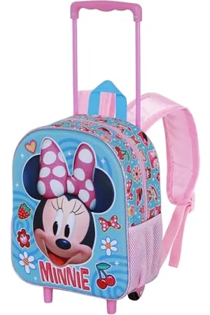 Disney Minnie Mouse Happiness mały plecak 3D z kółkami, niebieski, 26 x 34 cm, pojemność 7 l, , Jeden rozmiar, Mały plecak 3D z kółkami