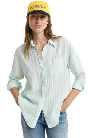 GANT REL STRIPED LEN SHIRT, , 34