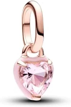 PANDORA ME Rosafarbenes Chakra-Herz Mini-Charm-Anhänger aus Sterling Silber mit 14 Karat vergoldeter Metalllegierung, Kristall, Kompatibel ME und Moments Armbändern, 783042C01