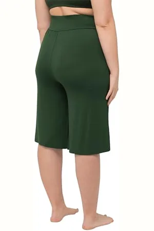 Ulla Popken Damskie duże rozmiary, bermudy, szerokie, proste nogawki, elastyczny ściągacz, , 32W / 32L