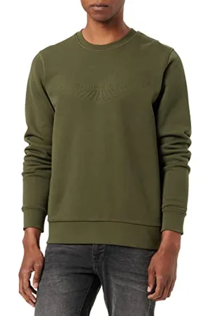 Hackett Męska bluza AM wytłaczana, brązowa (khaki, M, , M