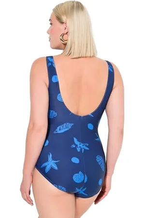 Ulla Popken Damski duży rozmiar plus size kostium kąpielowy Alice, Softline, DG, DeepSea, , 42-44