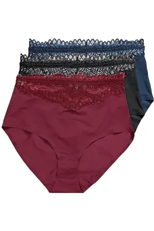 Ulla Popken Damskie duże rozmiary, duże rozmiary, 3 szt., opakowanie maxi, koronka, , 46-48