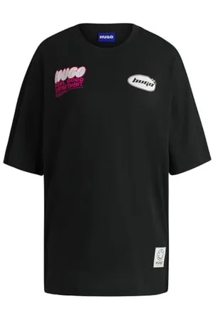 HUGO BOSS Damska koszulka oversize Tee_B_2, czarna 1, , XS