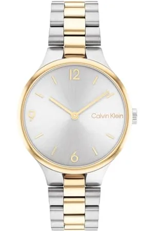 Calvin Klein Analogowy zegarek kwarcowy dla kobiet z dwukolorową bransoletką ze stali nierdzewnej - 25200132, bransoletka