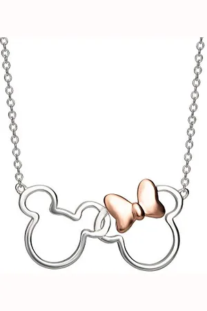 Disney Minnie And Mickey naszyjnik posrebrzany różowe złoto NF00287TL-18, mosiądz, Eén maat, Mosiądz, Bez kamieni szlachetnych