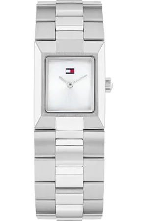 Tommy Hilfiger Dwuręczny zegarek kwarcowy dla kobiet ze srebrną bransoletką ze stali nierdzewnej - 1782786, Srebrny, Jeden rozmiar