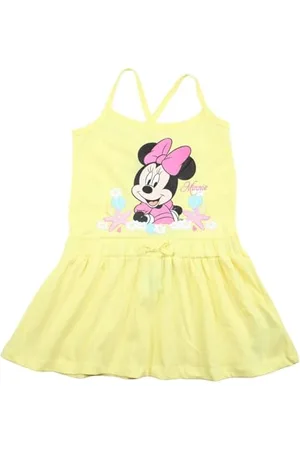 Disney Sukienka dla dziewczynki Minnie na wieszaku, elegancka i wygodna, projekt dla dziewczynek, żółty, 6 lat, , 6 lat