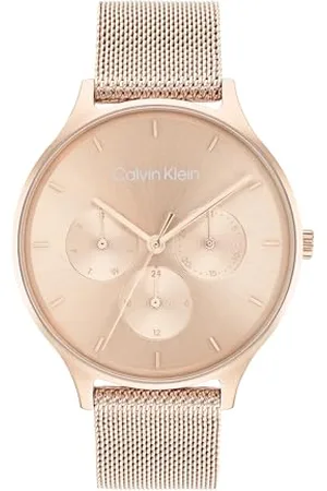 Calvin Klein Multi cyferblat kwarcowy zegarek damski z bransoletką z siatki ze stali nierdzewnej, , bransoletka