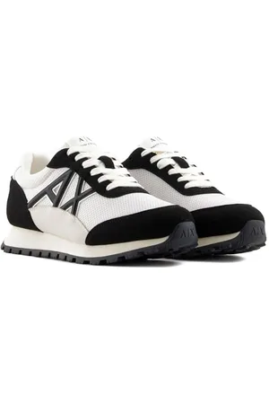 Armani Exchange Damskie buty typu sneaker, OFF WHITE + BLACK, 35 EU, , 35 EU