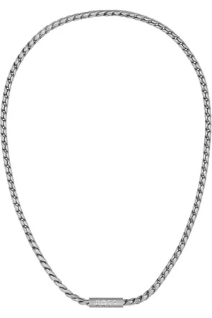 HUGO BOSS Jewelry Męski naszyjnik łańcuszkowy z kolekcji DORAN ze stali nierdzewnej z grawerowaną tabliczką - 1580693