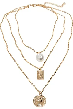 Urban classics Layering Pearl Basic Necklace, złoty, one size