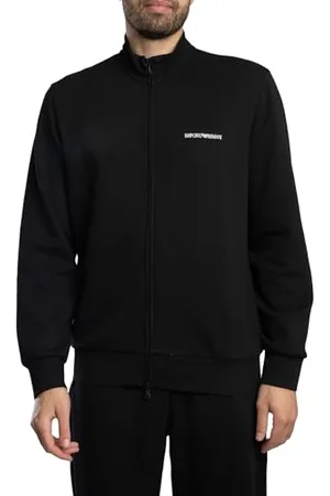 Emporio Armani Man Iconic Piquet bluza z zamkiem na całej długości czarna L, , L