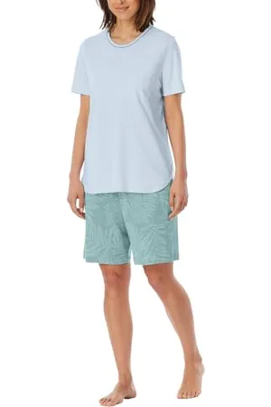 Schiesser Damska piżama zestaw krótki bawełna modal-Nightwear zestaw piżamowy, jadeit_181235, 50, , 50