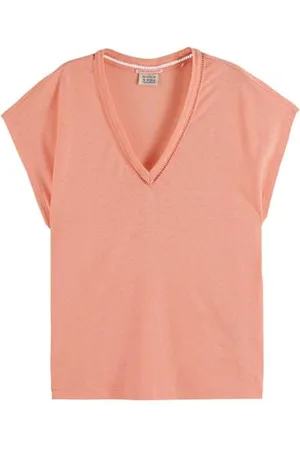 Scotch&Soda T-shirt bawełniany z dekoltem w serek, , S