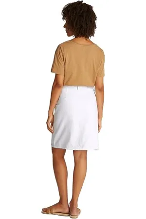 Tommy Hilfiger Damska spódnica DNM KNEE STRAIGHT RW WHITE WW0WW44391, biała, 46, , 72