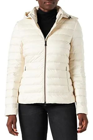 Geox Damski płaszcz D Jaysen Down Coat, Masło w kremie, 46