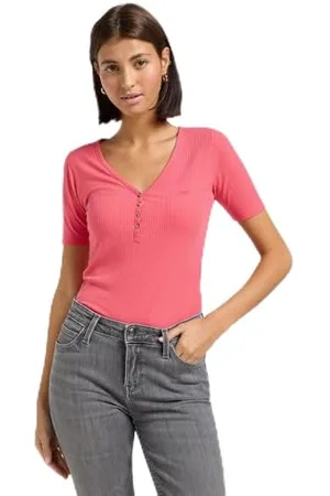 Lee Damska koszulka Ss Henley, , L