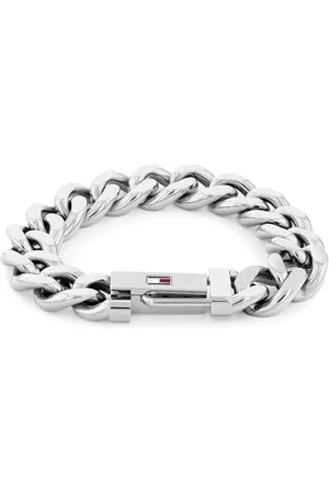 Tommy Hilfiger Biżuteria męska bransoletka łańcuszkowa ze stali nierdzewnej z kultową flagą - 2790637, Jeden rozmiar, Stal nierdzewna, Bez kamieni szlachetnych