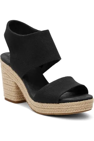 TOMS Damskie sandały na obcasie na platformie Majorka, czarne/czarne kosze, 37 EU, , 37 EU