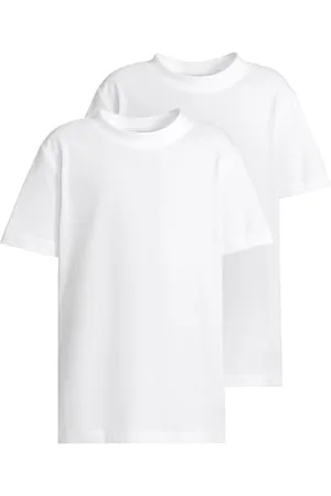 Build Your Brand Urban Classics T-shirty dla chłopców, 100% bawełna, biały+biały 122 128, , 122-128