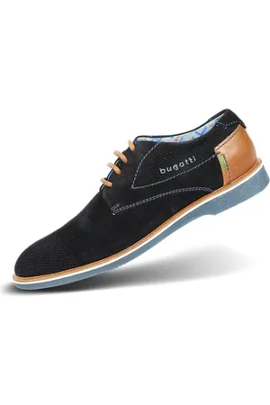 Bugatti Mężczyźni Suede Halbschuh aus Nubuk i Glattleder, Komfort Derby w swobodnym stylu, , 45 EU