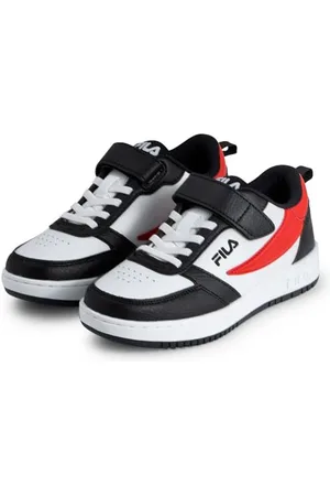 Fila Unisex dziecięce buty sportowe Rega Nf Velcro Kids, Black Red, 32 EU