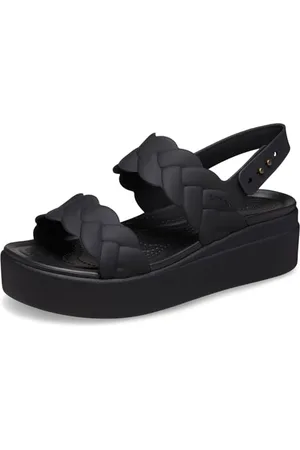 Crocs Brooklyn niskie koturny, sandały na platformie, Czarny, 38/39 EU