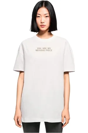 Merchcode Damska koszulka damska z nadrukiem "Missing Piece", oversized Fit, bawełna 100%, XS, , XS