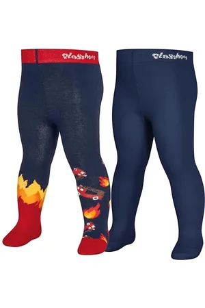 Playshoes Unisex dziecięce rajstopy strażackie, zestaw 2 sztuk, morskie, normalne