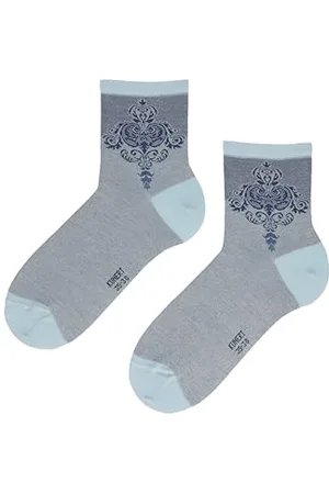 Kunert Skarpety damskie ELEGANT ORNAMENT Fashion dove-blue 35-38, , 35-38 EU