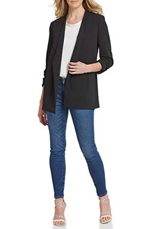 DKNY Damska kurtka z długim rękawem z otwartym przodem z kieszeniami, , S