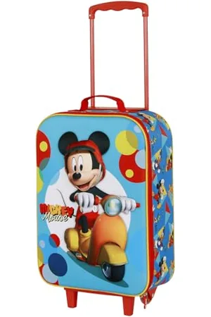 Disney Mickey Mouse Scooter-Soft 3D walizka na kółkach, niebieska, 17 x 33 x 52 cm, pojemność 26 l, , Jeden rozmiar, Miękka walizka na kółkach 3D