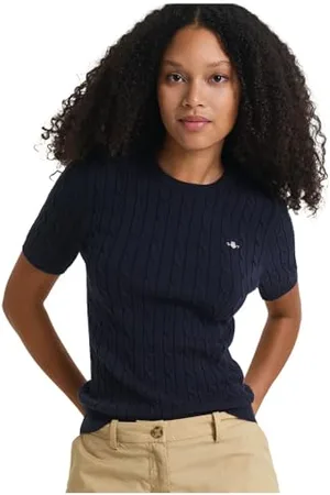 GANT STRETCH COTTON CABLE SS C-NECK, , XL