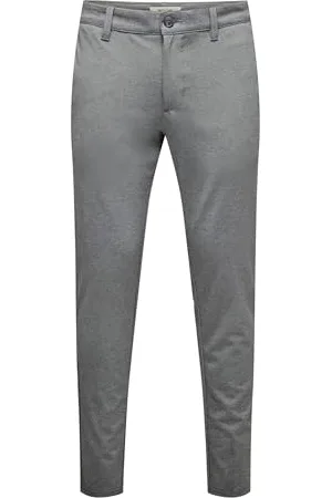 Only & Sons Męskie spodnie chinosy ONSMARK Slim Fit spodnie chinosy, Medium Grey Melange, 30W / 32L