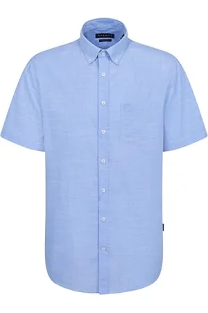 Bugatti Męska koszula Button-Down z krótkim rękawem, nowoczesny krój, , L
