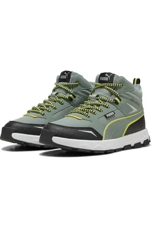 PUMA Evolve Trail Ps buty sportowe dla dzieci, uniseks, Green Moon Lemon Sherbert Black, 33 EU