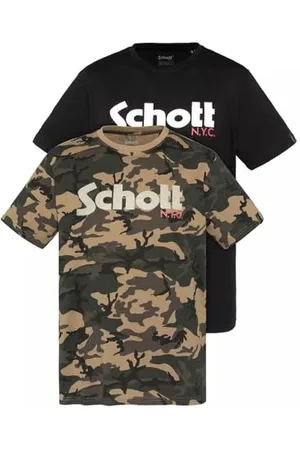 Schott NYC Zestaw 2 koszulek z logo Schott, TSPKLOGO, , S