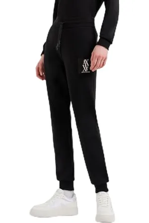 Armani Exchange Damskie joggery ze stretchem z logo, , XS