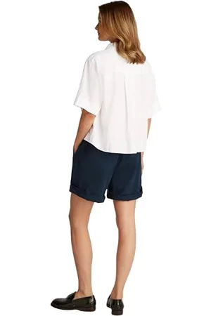 Tommy Hilfiger Damska koszula ESS LINEN RELAXED S/S WW0WW44720, biała, 42, , 68