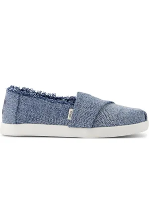 TOMS Alpargata Classic Slip-On Espadrille, ciemny niebo, teksturowany dżins z strzępieniem, 40 EU, , 31.5 EU