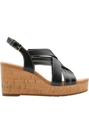 Clarks Premium Damskie sandały Sabina Sling Sandal, czarne/czarne, 6 UK, , 39 EU