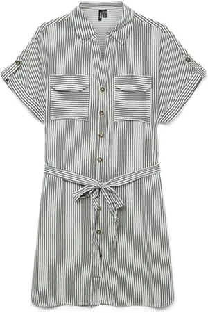 VERO MODA Vmbumpy Ss Short Shirt Dress WVN Ga Noos, , XL