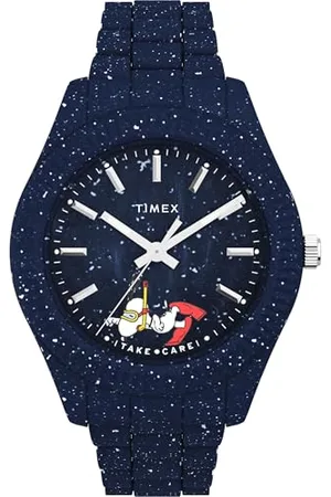 Timex Peanuts zegarek męski 41 mm – niebieska bransoletka, niebieska tarcza, koperta w kolorze niebieskim, TW2V53300