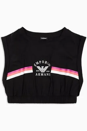 Emporio Armani Damska koszulka z logo czarna XL, , XL